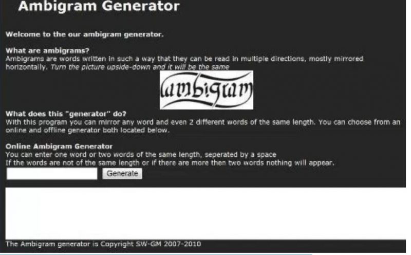 free ambigram generator two names
